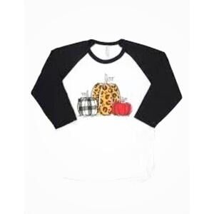 Jerzees Pattern Pumpkin Baseball Style Brand New 3/4 Sleeves‎